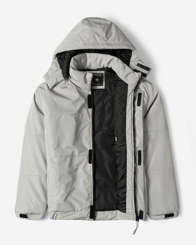 خرید و قیمت کاپشن مردانه کلاه دار طوسی 24216369