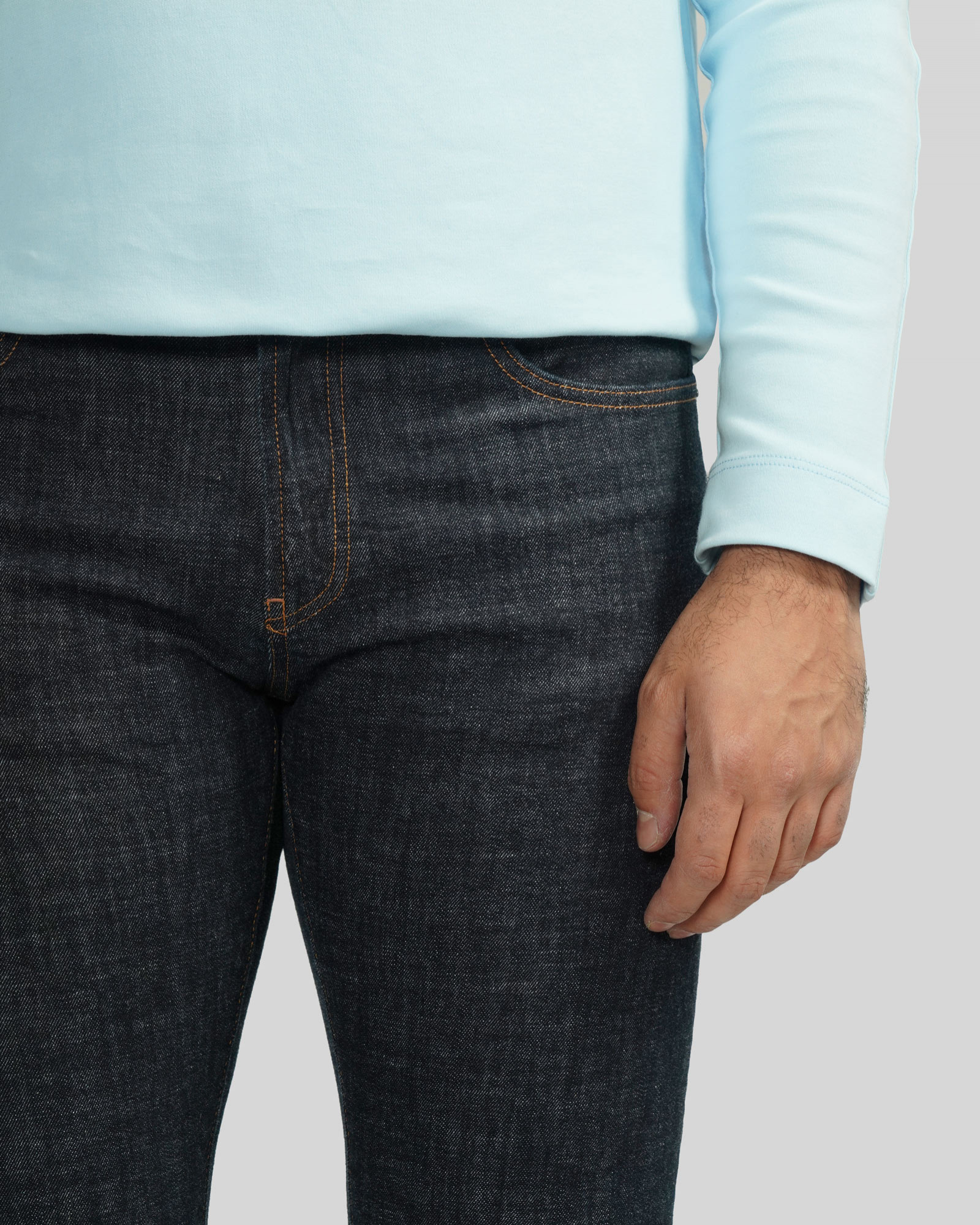 شلوار جین مینی (Mini) ساده مردانه سرمه ای تیره 24324805