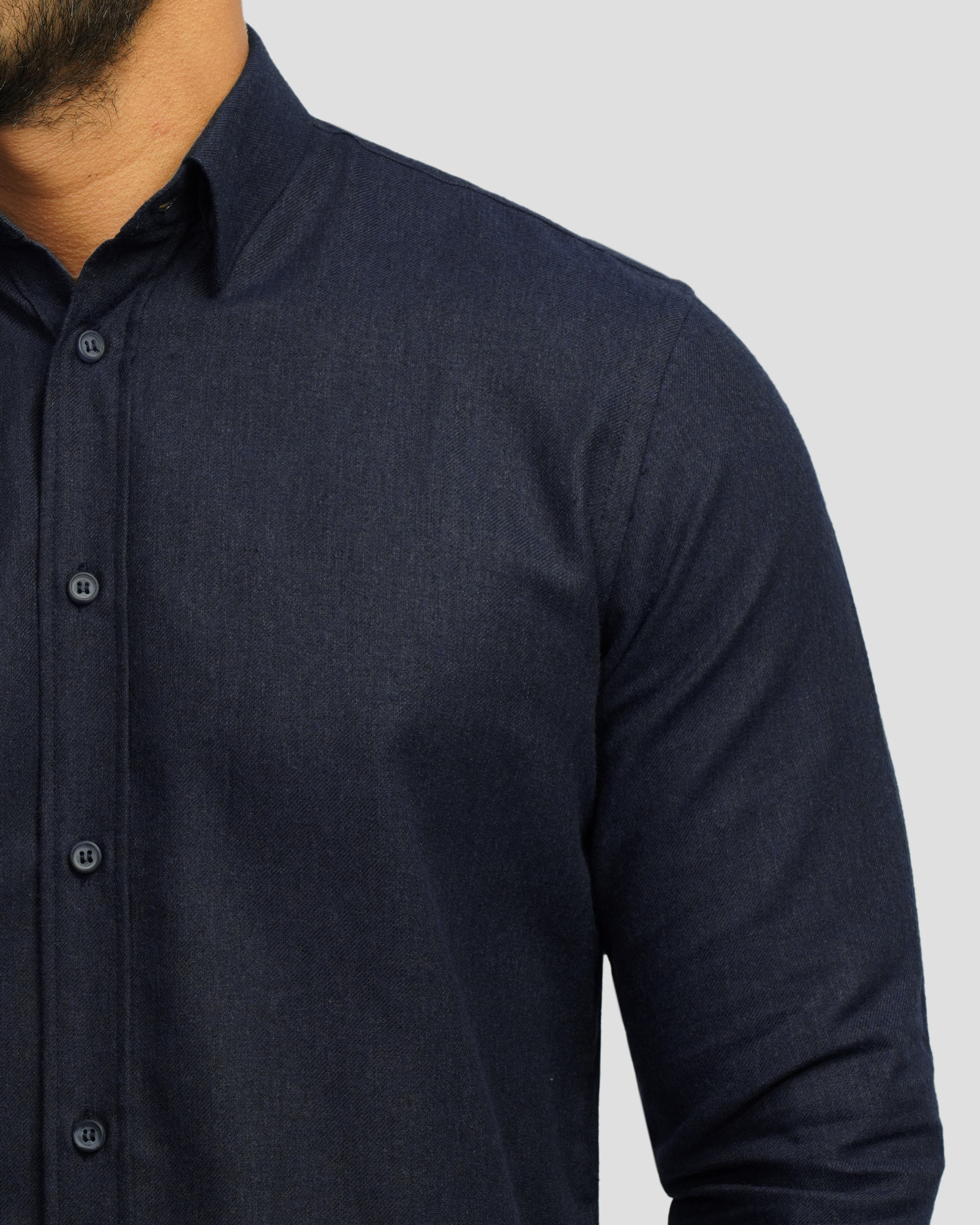 خرید و قیمت پیراهن نیمه ضخیم ساده مردانه سرمه ای 24268166