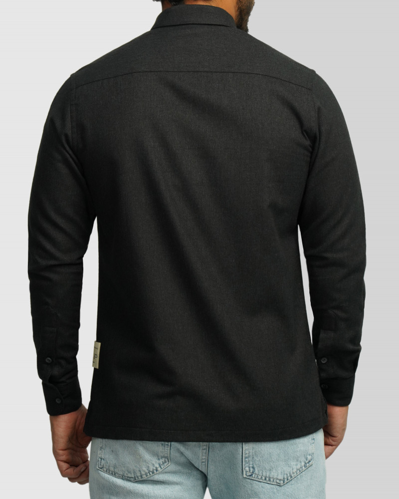 خرید و قیمت پیراهن نیمه ضخیم ساده مردانه ذغالی 24268166