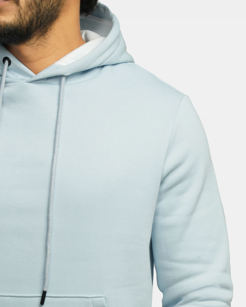 خرید و قیمت هودی کلاه دار ساده آبی روشن 24371253