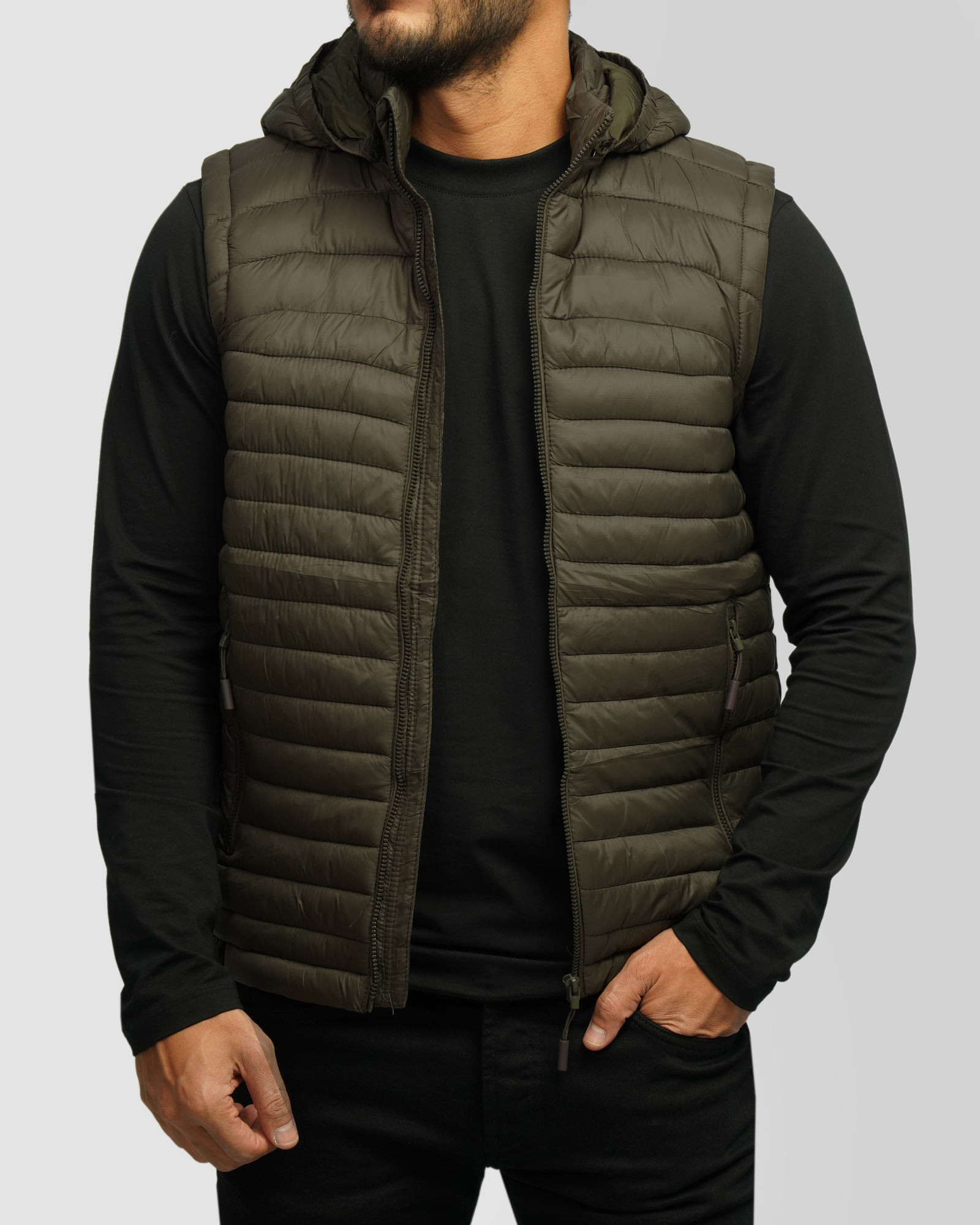 پافر مردانه کلاه دار سبز سدری 24353177