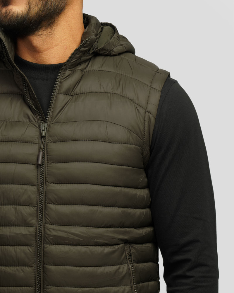 پافر مردانه کلاه دار سبز سدری 24353177