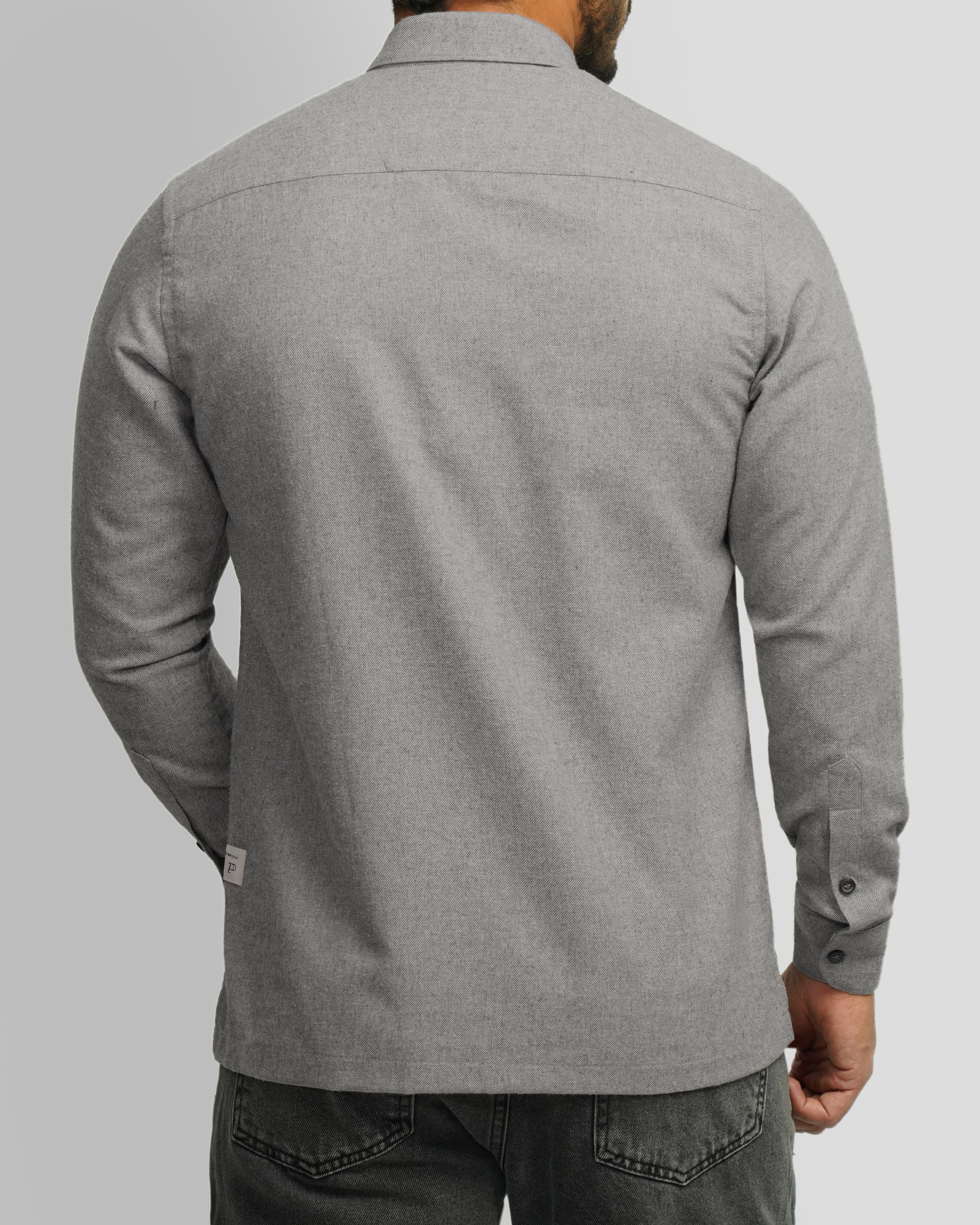 خرید و قیمت پیراهن نیمه ضخیم ساده مردانه طوسی  24268166