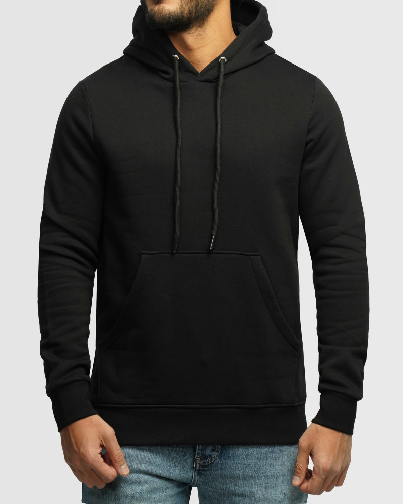 خرید و قیمت هودی کلاه دار ساده مشکی 24371252