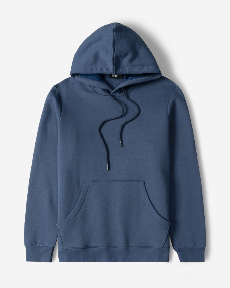 خرید و قیمت هودی کلاه دار ساده آبی 24371252