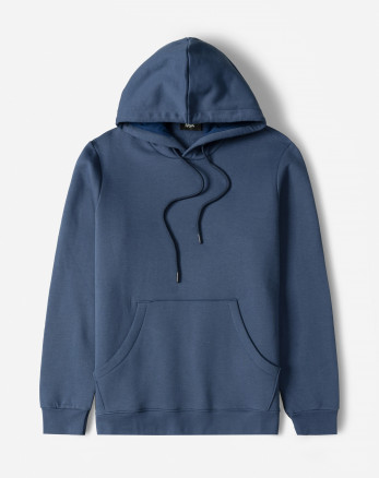 خرید و قیمت هودی کلاه دار ساده آبی 24371252