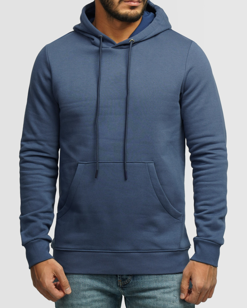 خرید و قیمت هودی کلاه دار ساده آبی 24371252