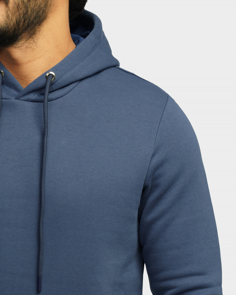 خرید و قیمت هودی کلاه دار ساده آبی 24371252