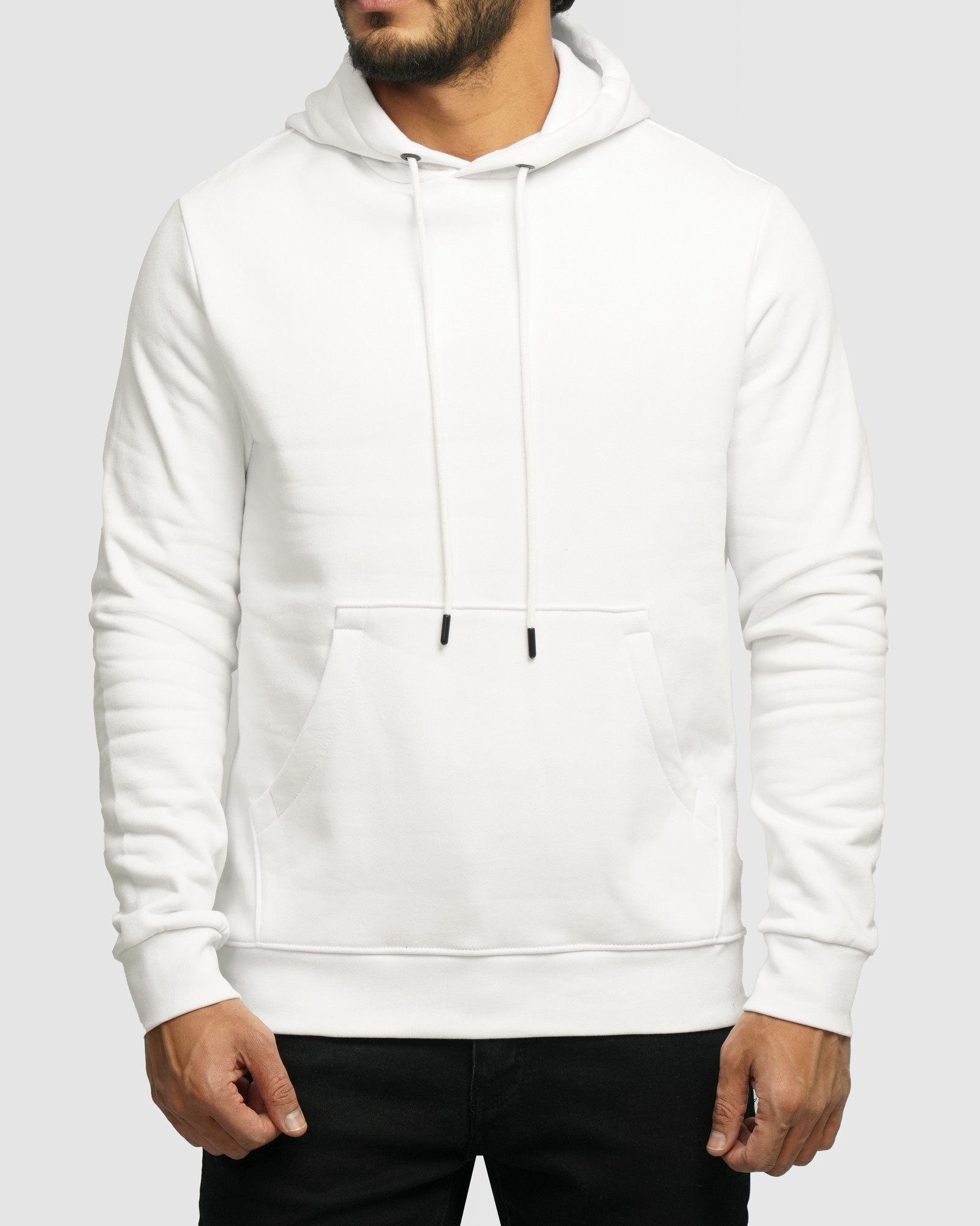 خرید و قیمت هودی کلاه دار ساده سفید 24371253