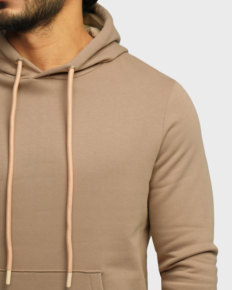 خرید و قیمت هودی کلاه دار ساده کرم 24371252