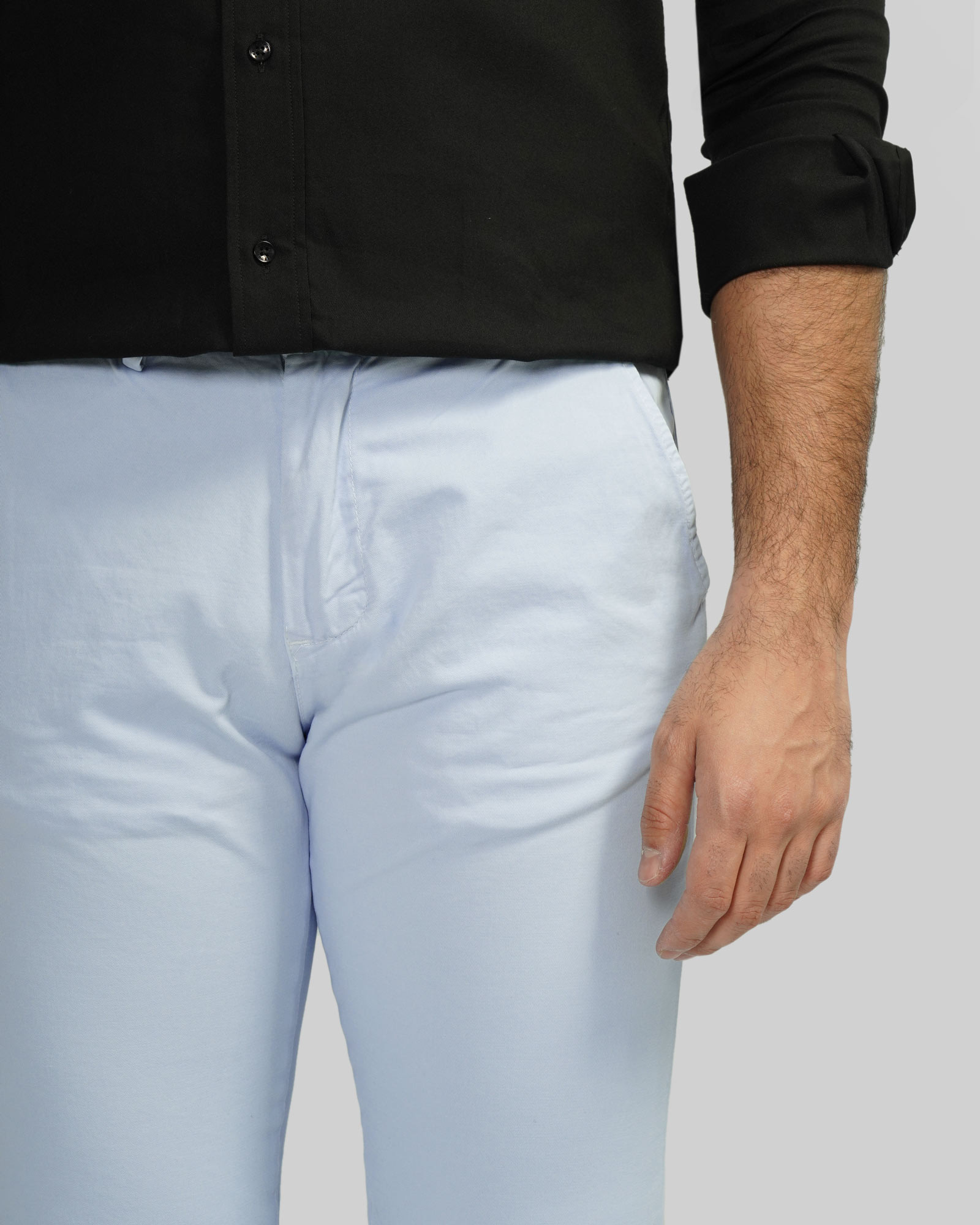 شلوار کتان مردانه اسلیم آبی روشن 24215201