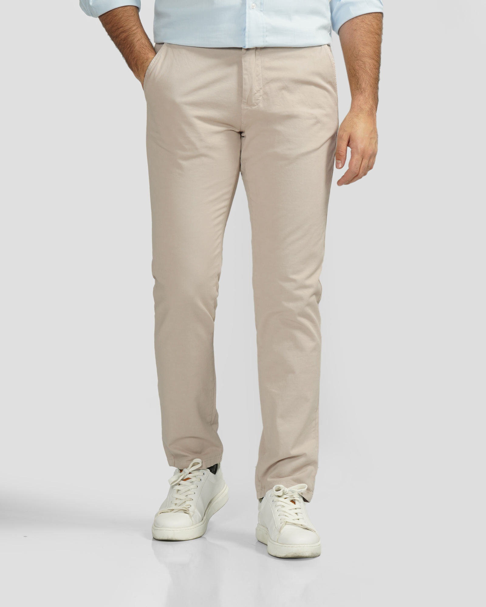 شلوار کتان مردانه اسلیم کرم روشن 24215201