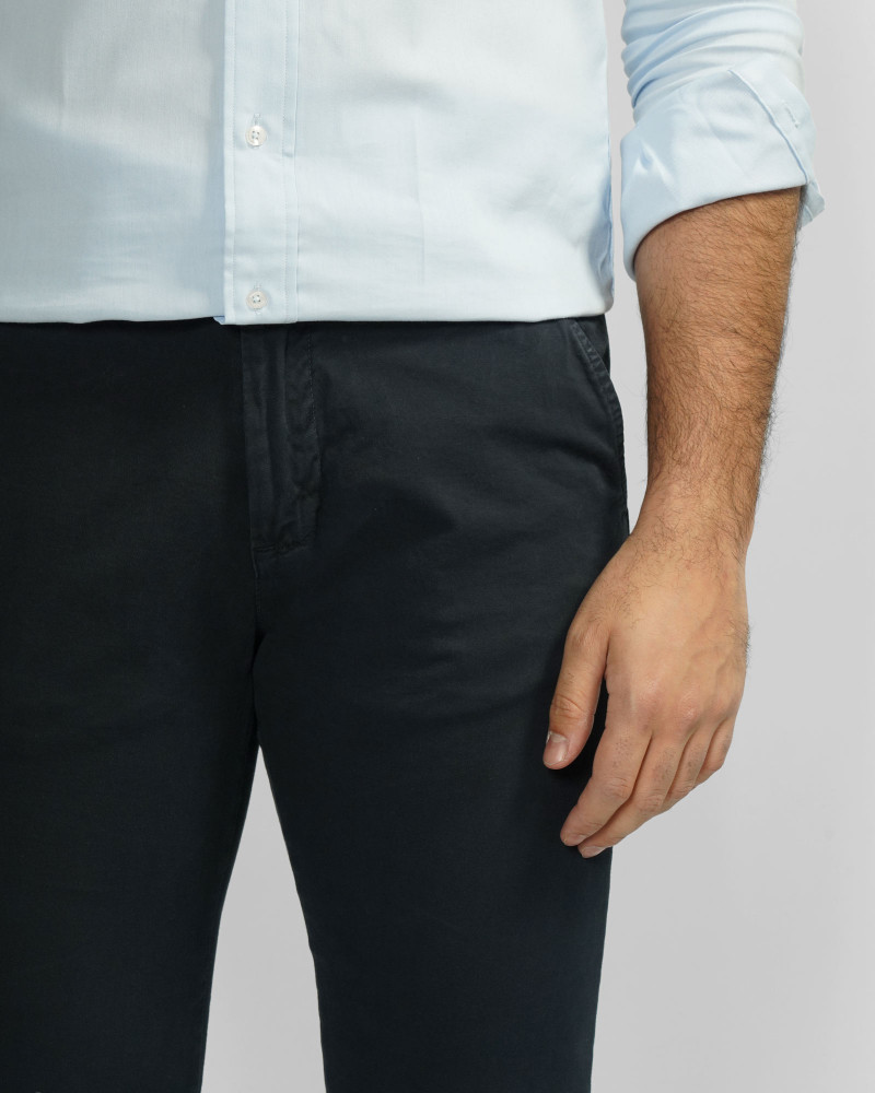 شلوار کتان مردانه اسلیم سرمه ای 24215201