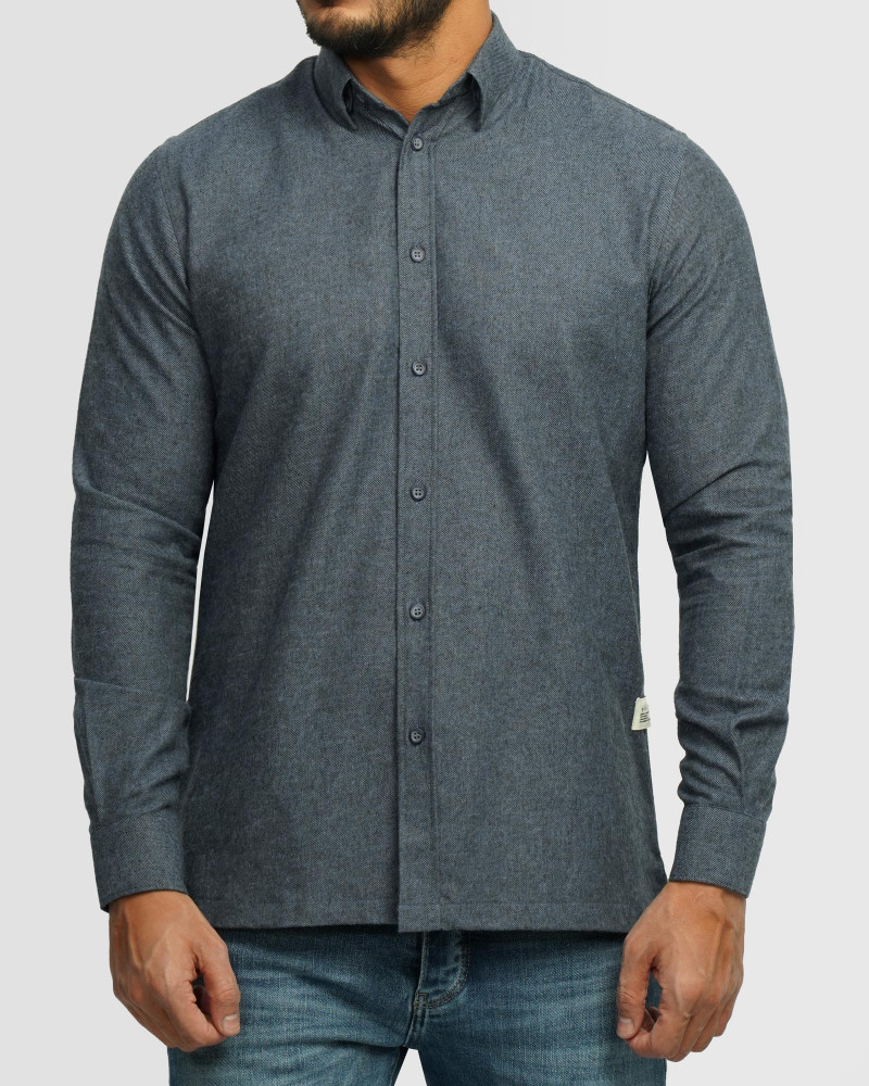 خرید و قیمت پیراهن نیمه ضخیم ساده مردانه سرمه ای روشن 24268166