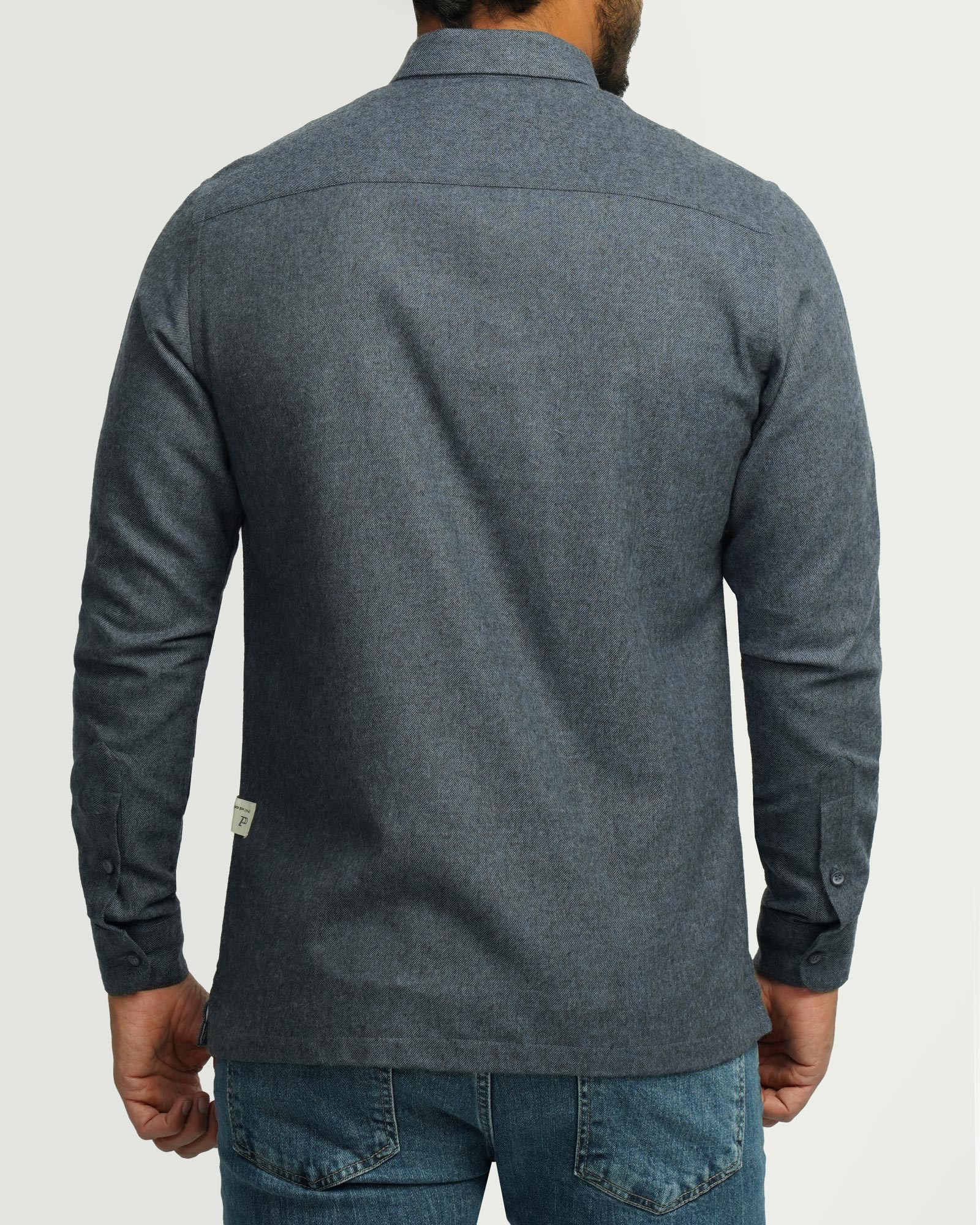 خرید و قیمت پیراهن نیمه ضخیم ساده مردانه سرمه ای روشن 24268166