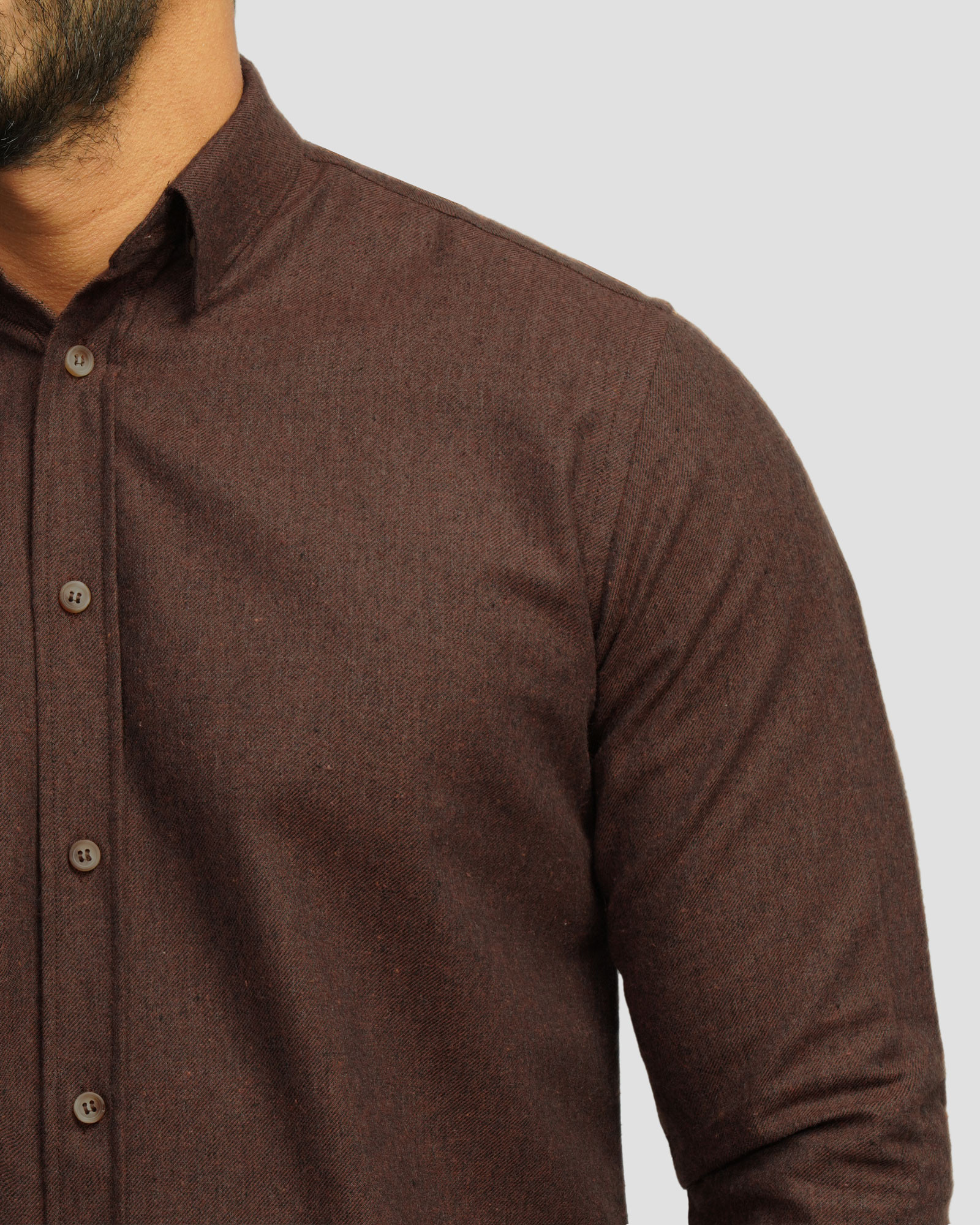 خرید و قیمت پیراهن نیمه ضخیم ساده مردانه قهوه ای 24268166
