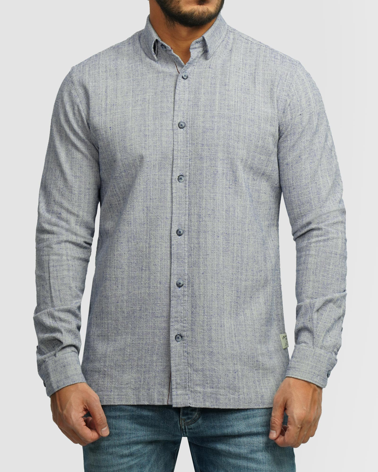 خرید و قیمت پیراهن آستین بلند مردانه آبی 24220516