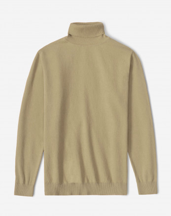 پلیور بافت یقه اسکی مردانه آستین بلند کرم 19379102