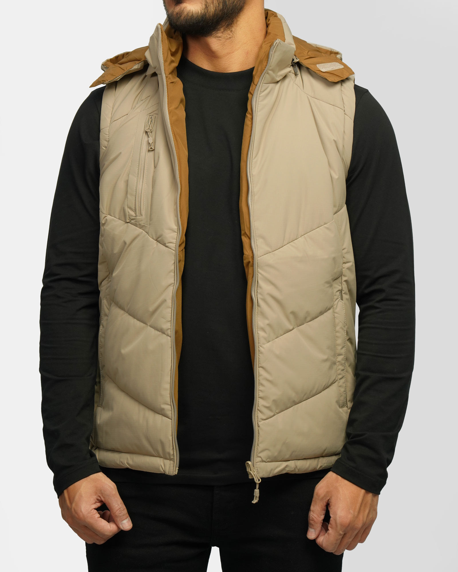 پافر مردانه کلاه دار کرم 24353175