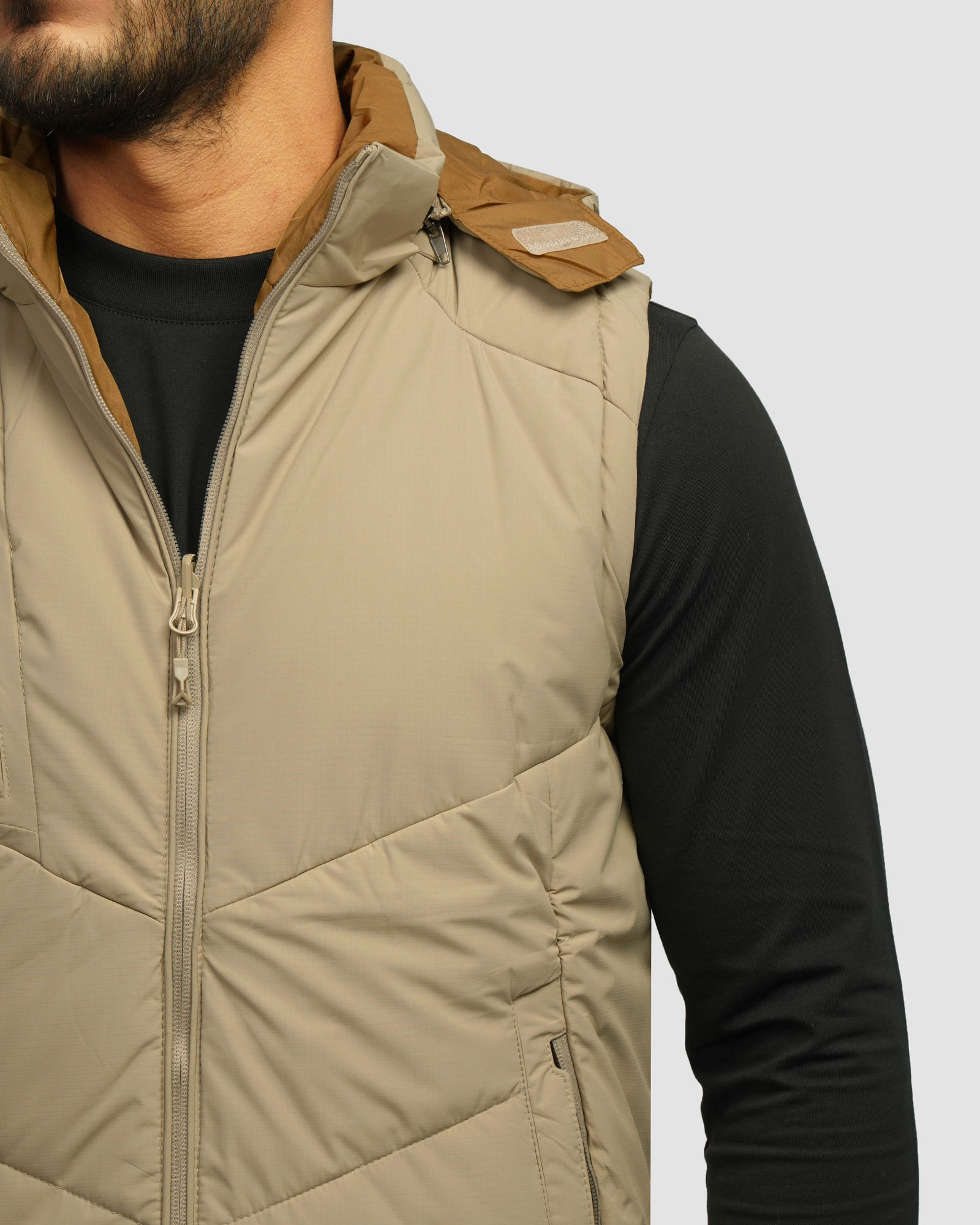 پافر مردانه کلاه دار کرم 24353175