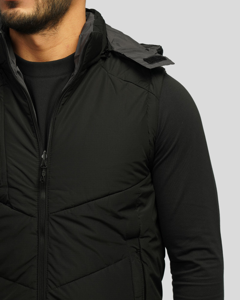 پافر مردانه کلاه دار مشکی 24353175