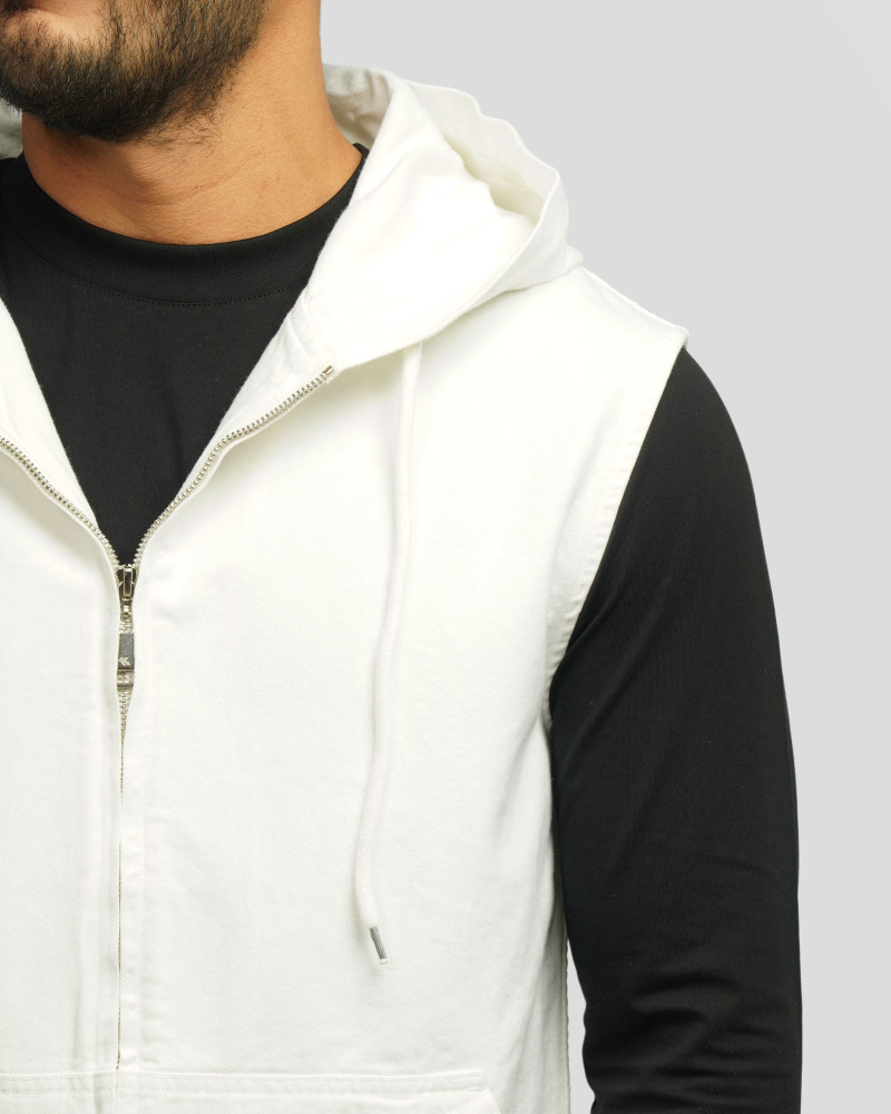 جلیقه کتان مردانه سفید 24314115