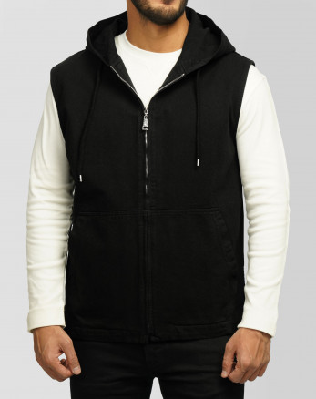 جلیقه کتان مردانه مشکی 24314115