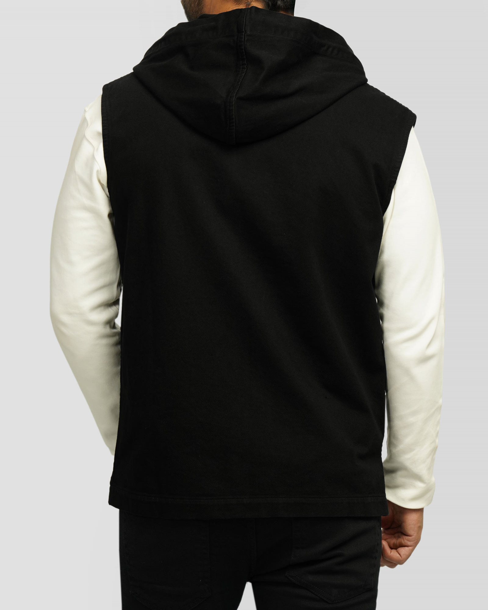 جلیقه کتان مردانه مشکی 24314115