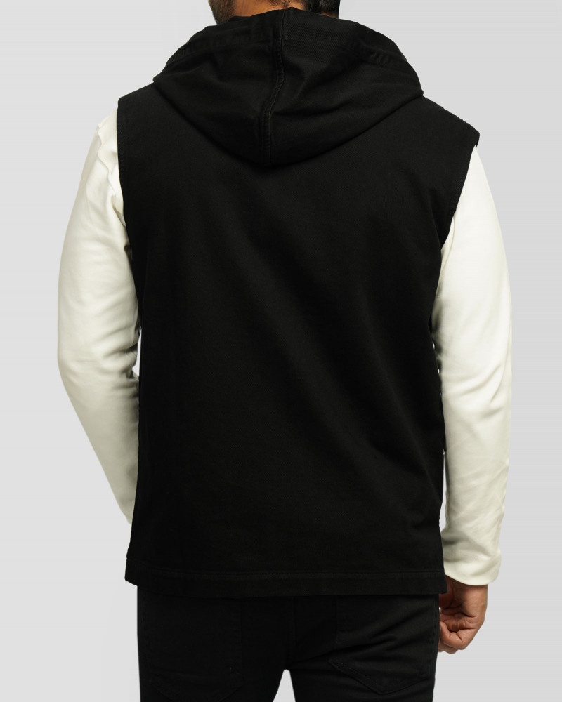 جلیقه کتان مردانه مشکی 24314115