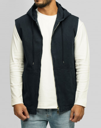 جلیقه کتان مردانه سرمه ای 24314115