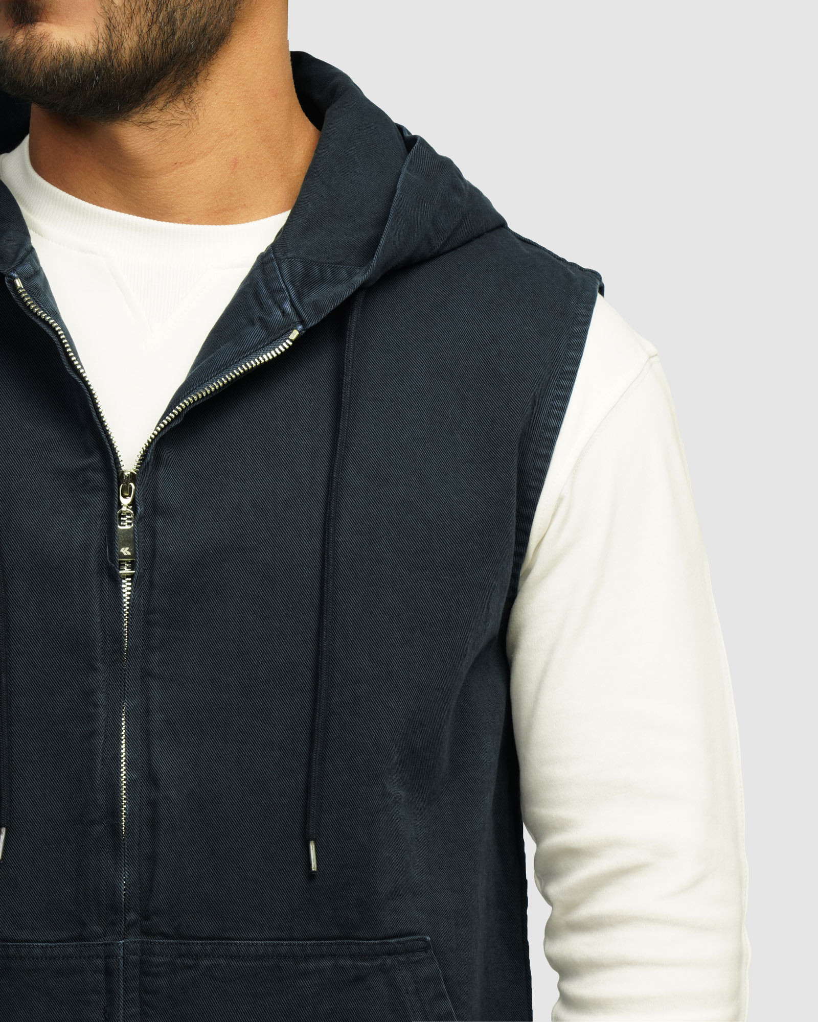 جلیقه کتان مردانه سرمه ای 24314115