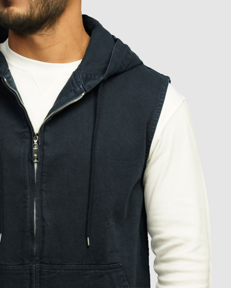 جلیقه کتان مردانه سرمه ای 24314115