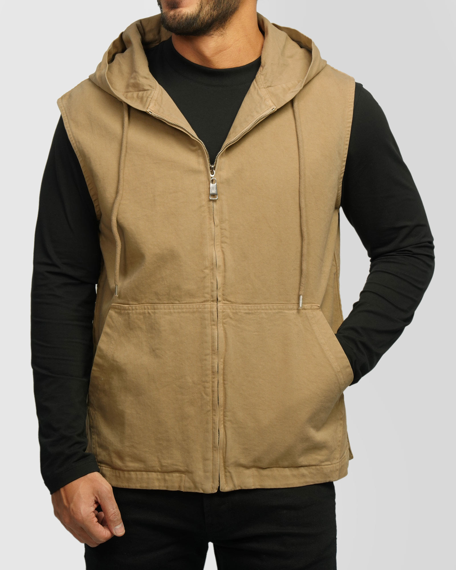 جلیقه کتان مردانه کرم 24314115