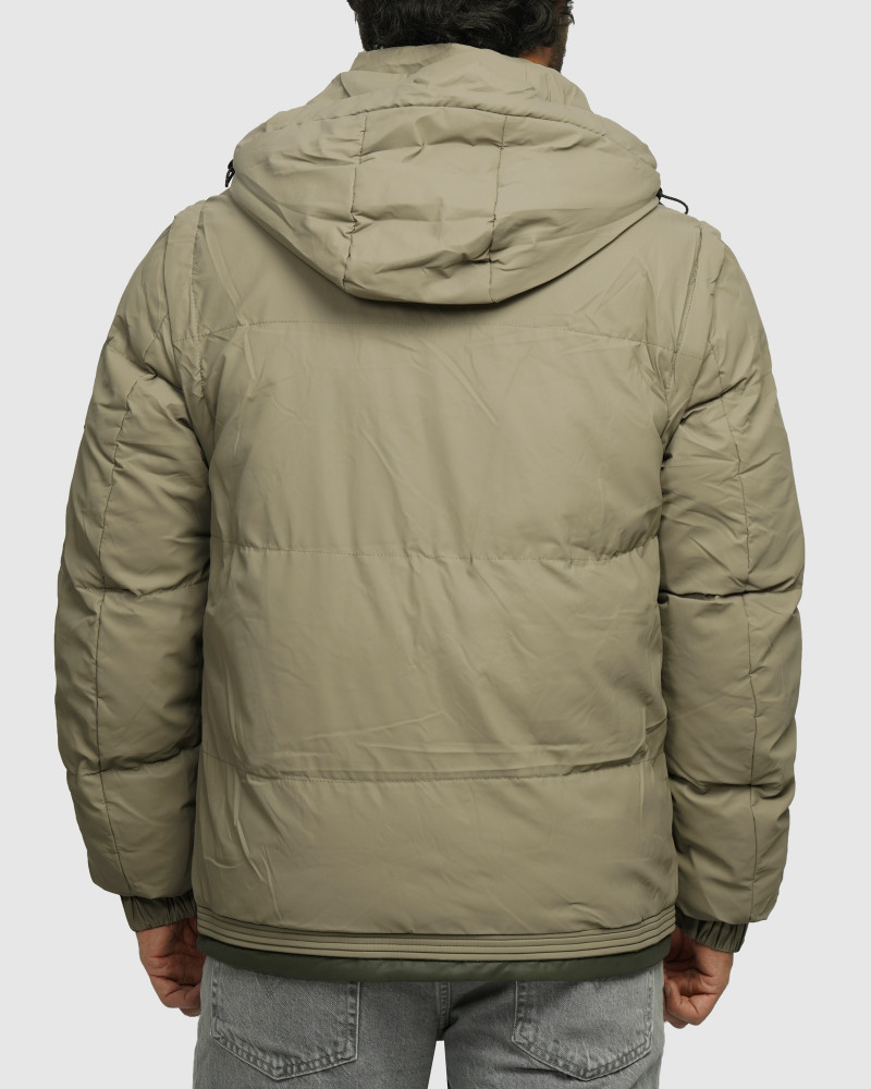 خرید و قیمت کاپشن مردانه کلاه دار سبز روشن 24316375