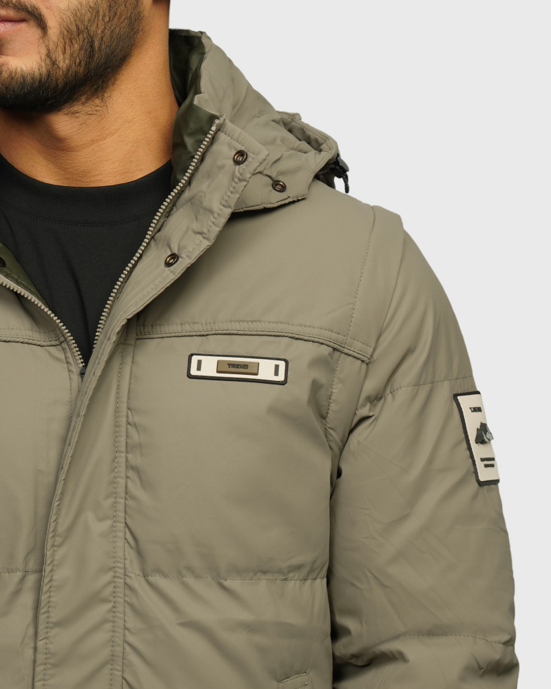 خرید و قیمت کاپشن مردانه کلاه دار سبز روشن 24316375