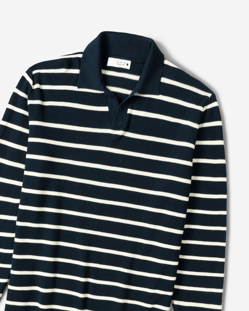 prim پولوشرت بافت آستین بلند مردانه سرمه ای 24386116