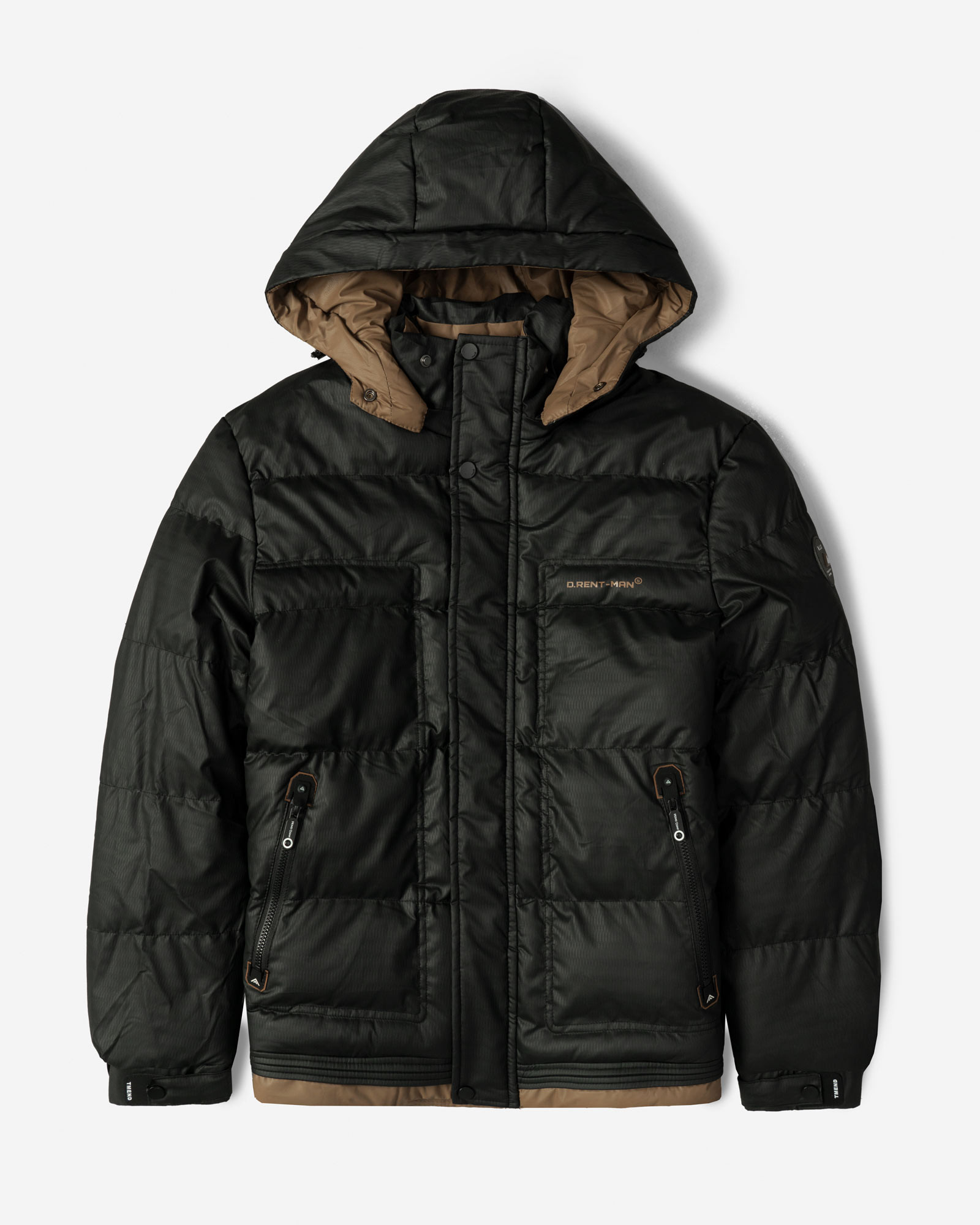 کاپشن مردانه کلاه دار مشکی 24316374