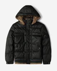 کاپشن مردانه کلاه دار مشکی 24316374