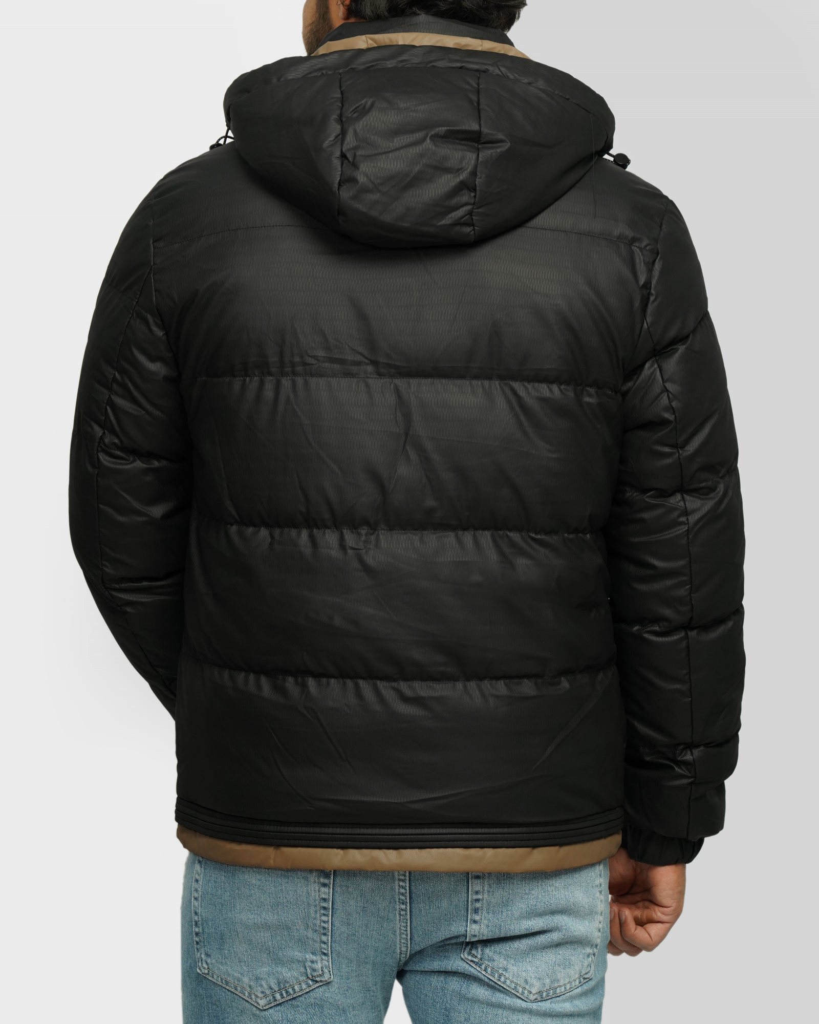 کاپشن مردانه کلاه دار مشکی 24316374