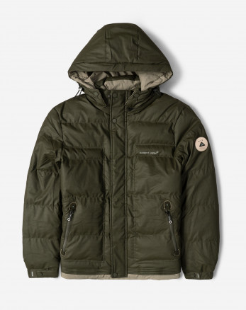 کاپشن مردانه کلاه دار سبز 24316374