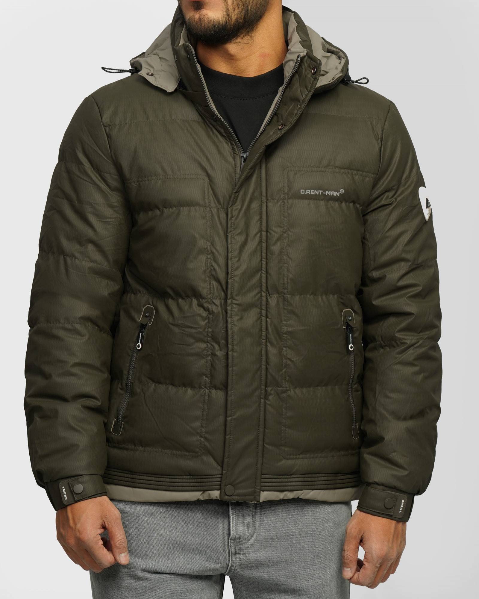 کاپشن مردانه کلاه دار سبز 24316374