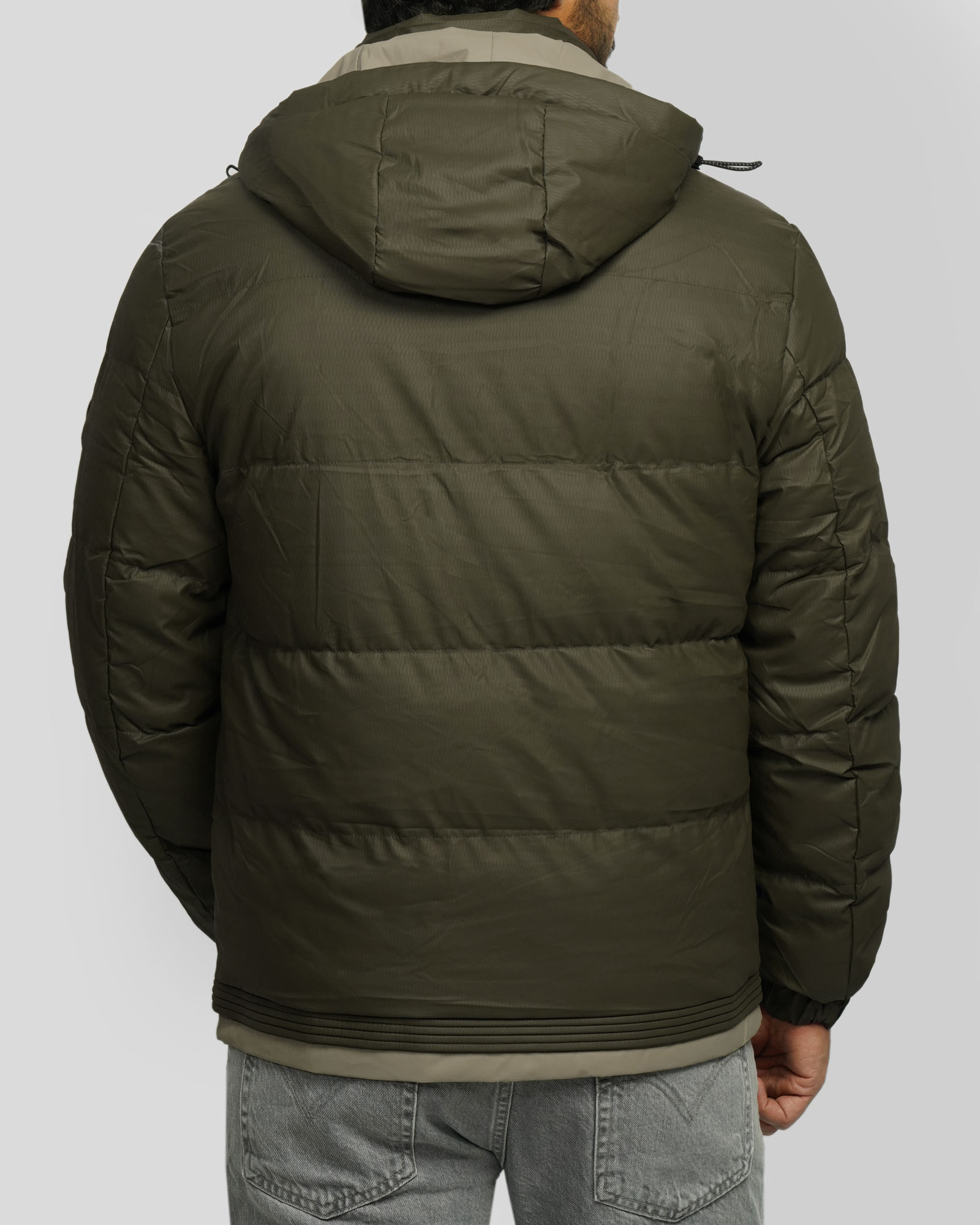 کاپشن مردانه کلاه دار سبز 24316374