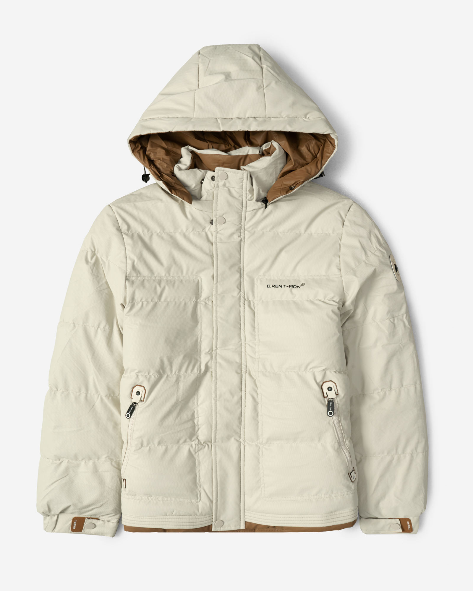 کاپشن مردانه کلاه دار کرم روشن 24316374