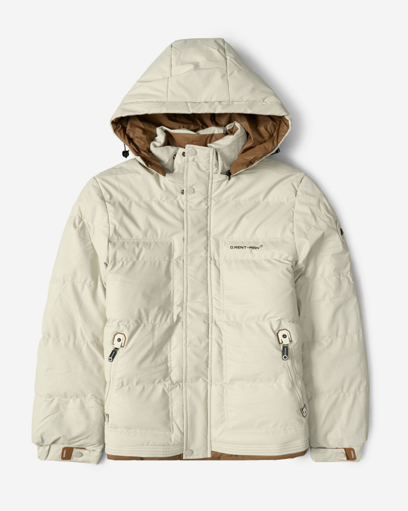 کاپشن مردانه کلاه دار کرم روشن 24316374