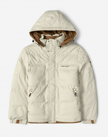 کاپشن مردانه کلاه دار کرم روشن 24316374