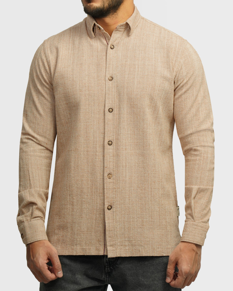 خرید و قیمت پیراهن آستین بلند مردانه کرم 24220516