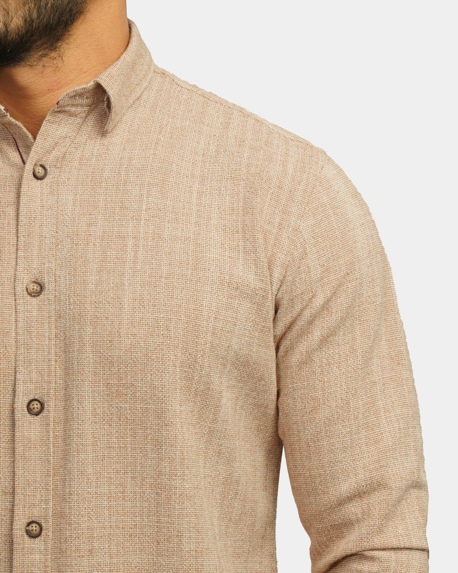 خرید و قیمت پیراهن آستین بلند مردانه کرم 24220516