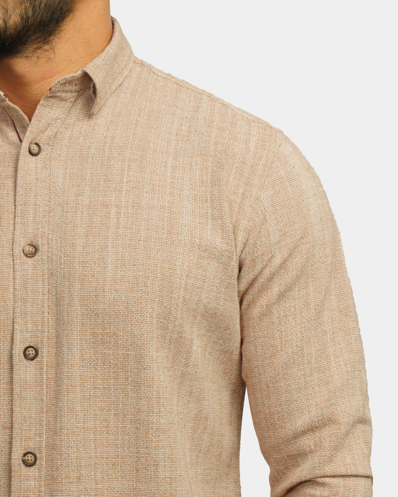 خرید و قیمت پیراهن آستین بلند مردانه کرم 24220516