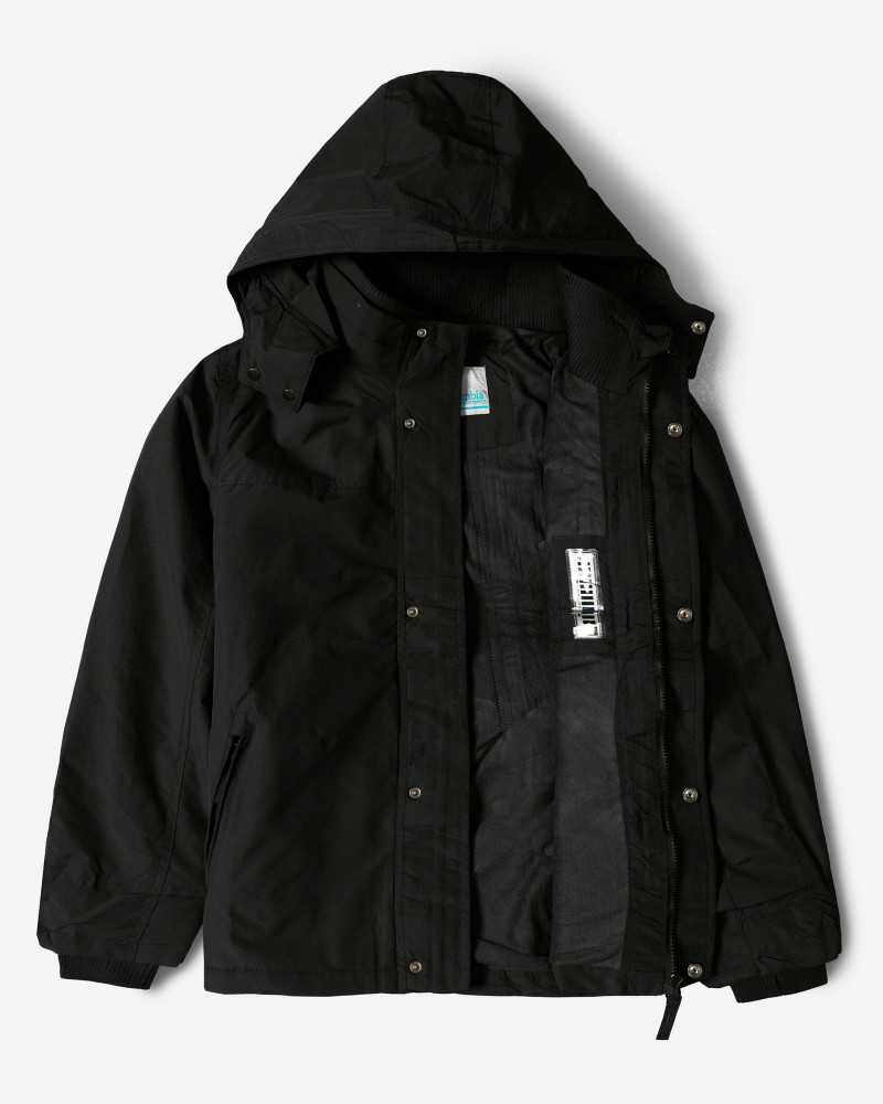 کاپشن مردانه کلاه دار مشکی 24316382